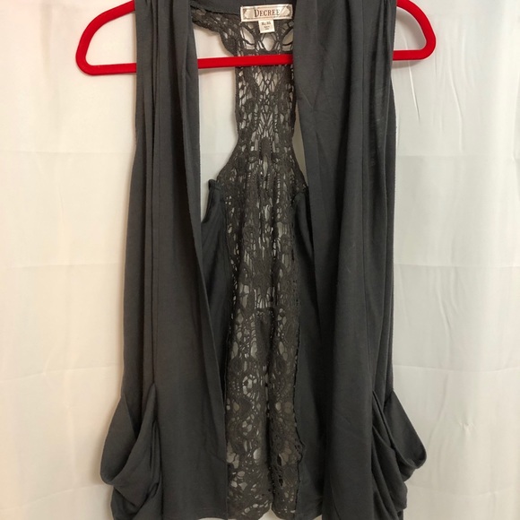 🤑3/$17 Grey Cover-Up Vest